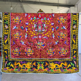 天师豪礼九龙法衣道士高功降衣双龙五龙衣男女道服道袍枣红色厚款