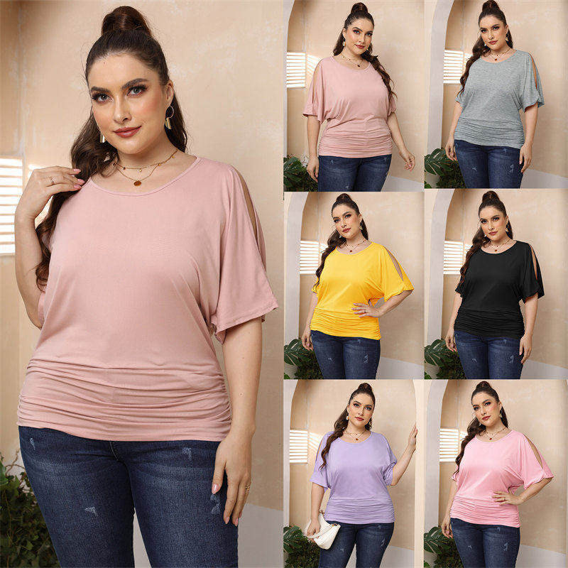 Plus size summer women's T-shirt blouse comfort ladies tops