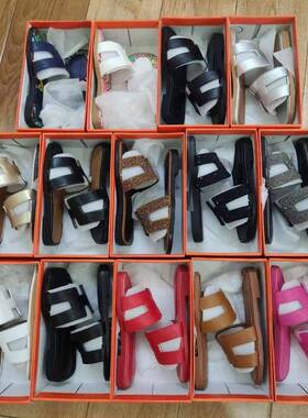 2022欧美新款超纤经典平底凉鞋女拖鞋FlatSandals Slippers Women