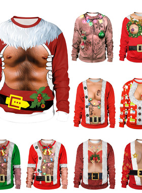3D Spoof Sexy Body Unisex Ugly Sweater Christmas Women Men
