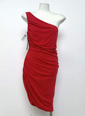 BABATON无袖斜肩长裙 114001