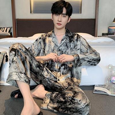 2025新款桑蚕丝大码睡衣男春秋