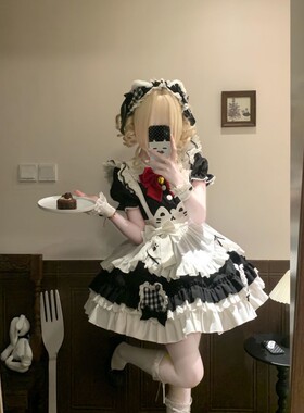 甜美Lolita裙洛丽塔可爱黑白裙