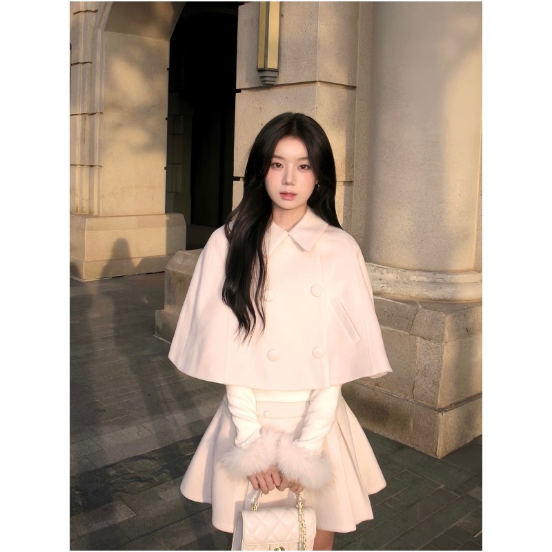 千金风毛呢斗篷百褶裙新年穿搭少女感富家千金小姐显瘦毛呢三件套,女装/女士精品,时尚套装,淘宝优惠券,粉丝福利购,淘宝优惠卷