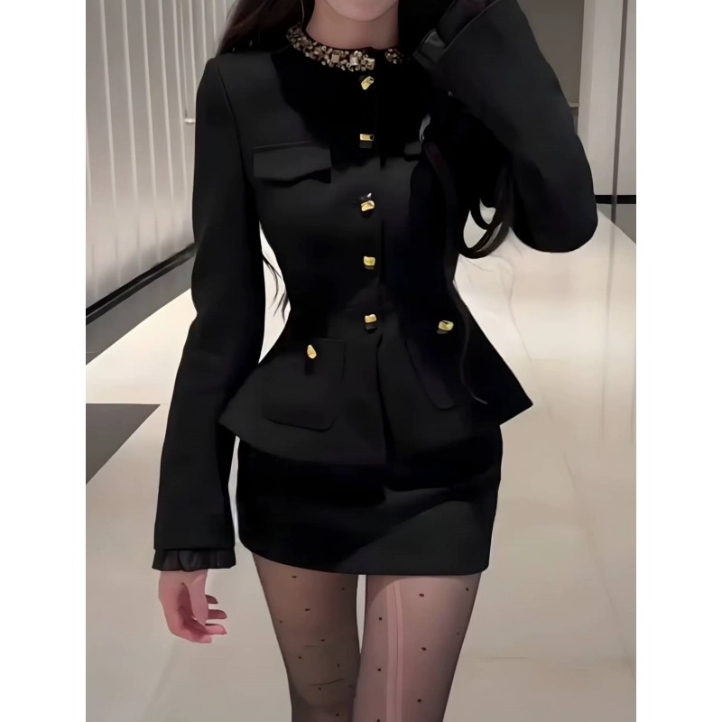 千金风小香风套装女秋冬气质名媛高级感辣妹收腰外套包臀裙两件套,女装/女士精品,时尚套装,淘宝优惠券,粉丝福利购,淘宝优惠卷