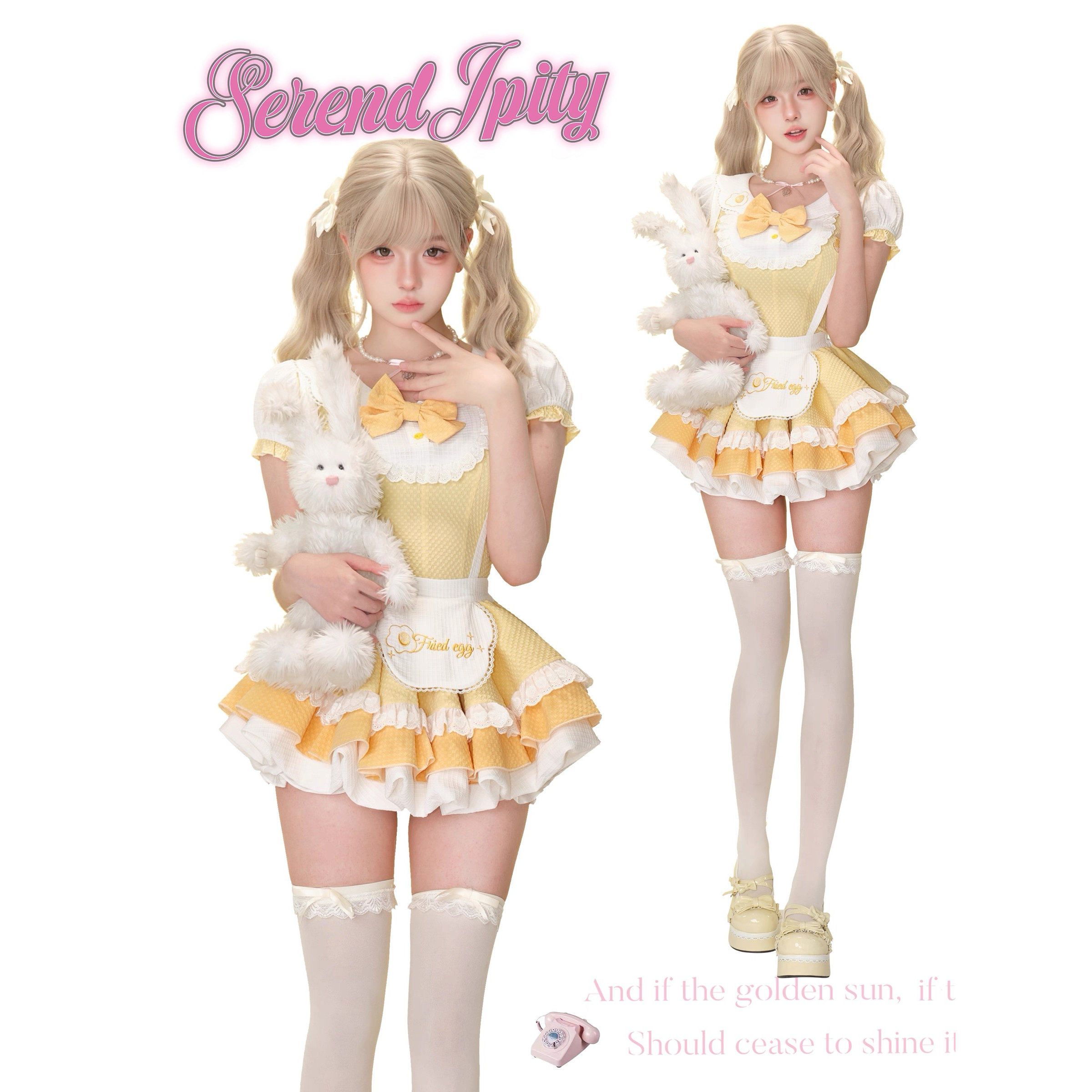 夏季新款甜美奶乖小个子学院风娃娃领奶黄泡泡袖上衣背带蓬蓬裙子,女装/女士精品,时尚套装,淘宝优惠券,粉丝福利购,淘宝优惠卷