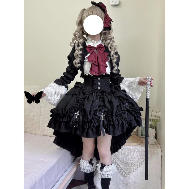 法式宫廷风暗黑系哥特风Lolita裙重工设计外套收腰衬衣蓬蓬裙套装,女装/女士精品,时尚套装,淘宝优惠券,粉丝福利购,淘宝优惠卷