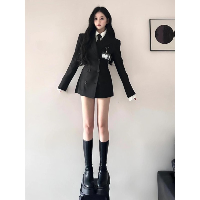 韩剧学院风西装套装女秋季jk制服收腰西服外套甜辣短裙衬衣三件套,女装/女士精品,时尚套装,淘宝优惠券,粉丝福利购,淘宝优惠卷
