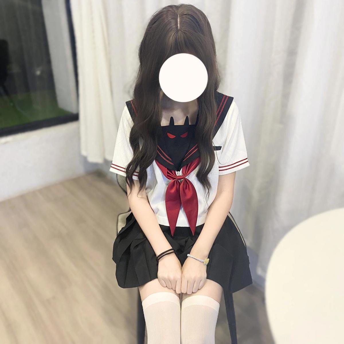 夏季学院风小恶魔jk制服裙子套装海军领蝴蝶结衬衣百搭短裙两件套