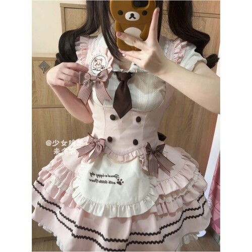 甜美粉色少女Lolita裙洛丽塔