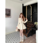 许我耀眼法式 富家千金感亮片小香风外套气质重工镶钻无袖 连衣裙女