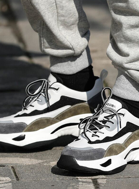 ins老爹鞋男2025新款45韩版熊猫鞋46厚底增高47特大码运动潮鞋48
