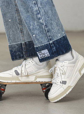 大手大脚特大码滑板鞋男45trainer白水泥46夏季透气运动47潮鞋48