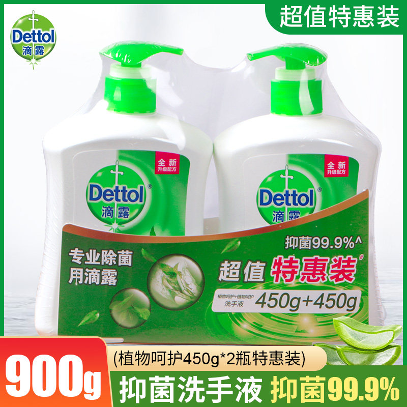 抑菌洗手液家用儿童成人消毒杀菌实惠套装植物呵护450g*2瓶装