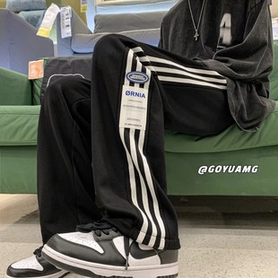 九分裤 秋冬季 学生潮流百搭宽松束脚运动裤 休闲裤 子男 加绒加厚男士