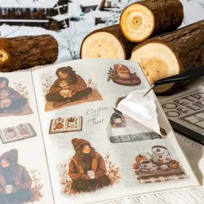 诗意的生活双材质模切贴纸