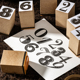 月白数独数字套装 木质印章复古文艺手账装 饰diy基础素材图章创意