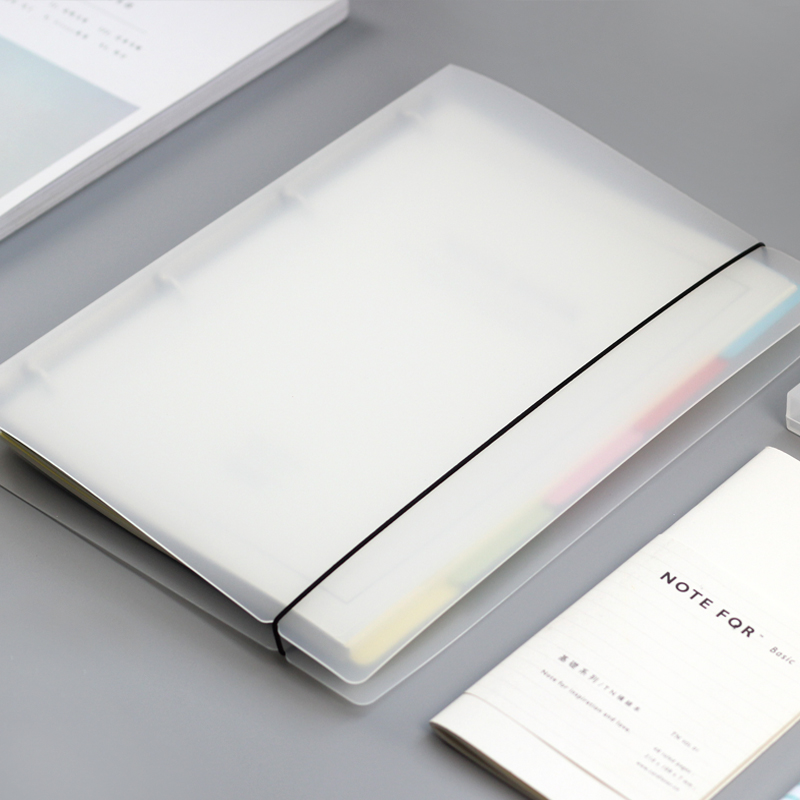 简约透明外壳标准4孔绑带活页夹