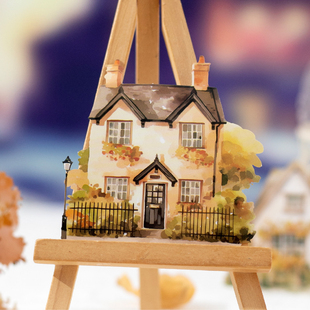 梦境之家贴PET模切纸包复古童话雪国素材装饰拼贴手账场景DIY基础