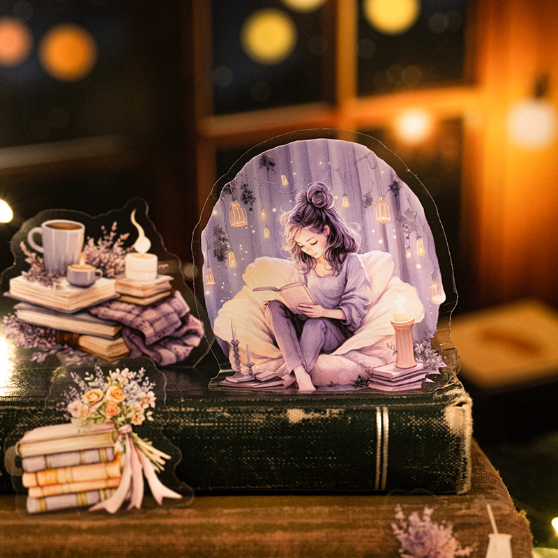 静谧夜读阅读造景PET贴纸