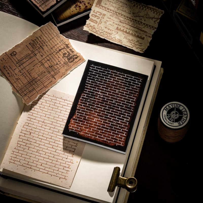 痕迹大尺寸海绵印章复古文艺