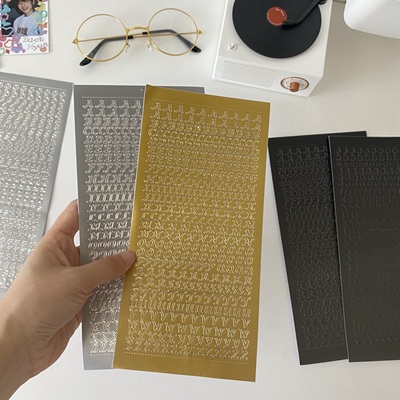 复古数字字母英文烫金韩国ins风咕卡手帐diy贴画贴纸大小写