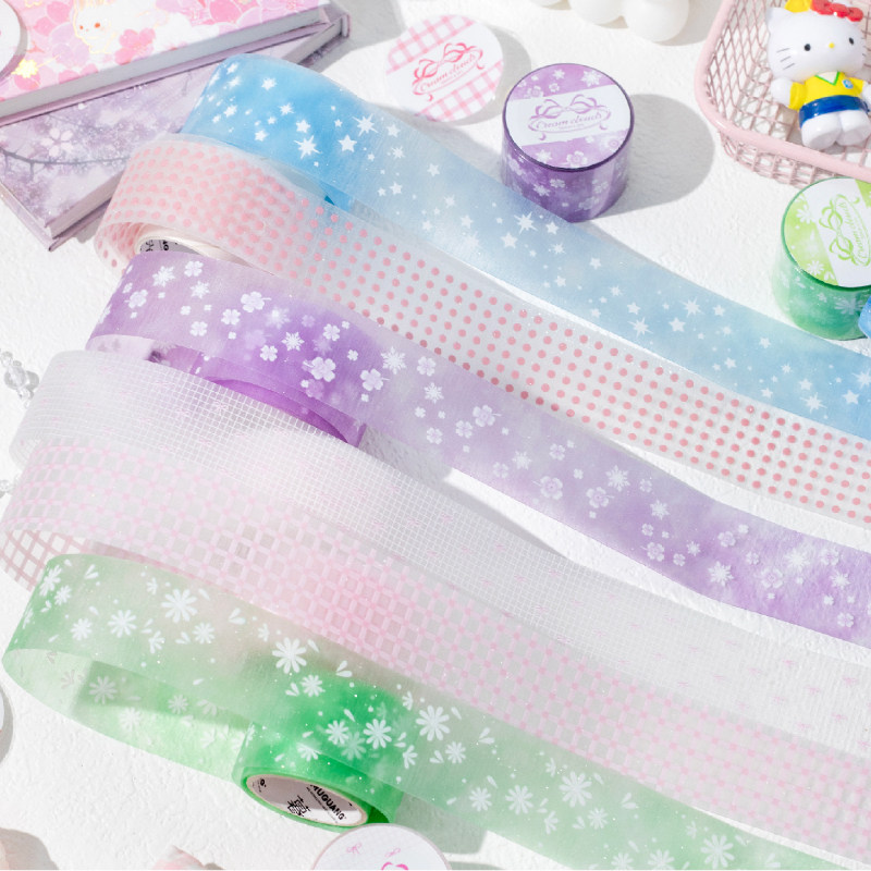 奶油云朵拉丝星闪胶带