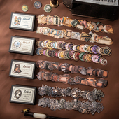 小黑匣大份量盒装 标签贴纸复古风手账拼贴画火漆票据封口贴画素材