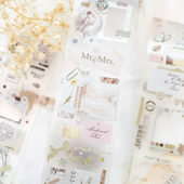 白雾花香雾面PET胶带复古英文字素手账拼贴纸装 饰ins风手帐贴画