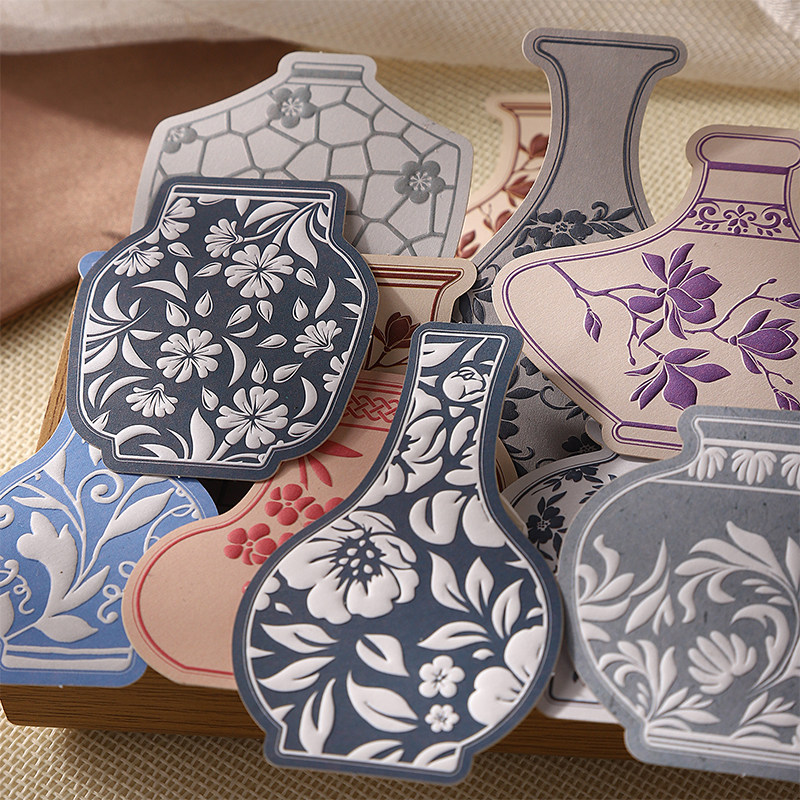 瓶中春秋浮雕贴纸复古瓷器瓶子盐系手账拼贴场景装饰diy素材贴画,文具电教/文化用品/商务用品,贴纸/立体贴纸,淘宝优惠券,粉丝福利购,淘宝优惠卷