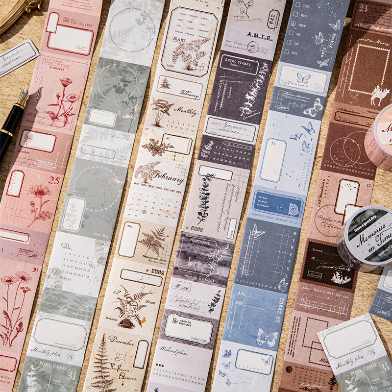 时间的记忆轻复古模切胶带手帐日常装饰礼物包装贴画手账文艺拼贴,文具电教/文化用品/商务用品,和纸胶带,淘宝优惠券,粉丝福利购,淘宝优惠卷
