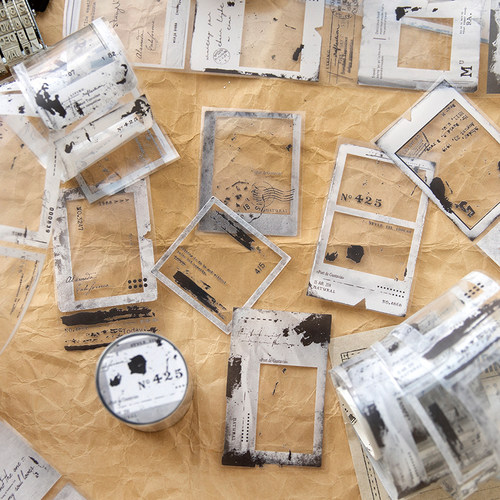 诗意的逻辑PET透明胶带复古边框手帐DIY拼贴装饰素材基础材料贴画