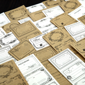 复古文艺欧式 饰打底背景纸 古典边框便签纸简约手账标签留言记事装