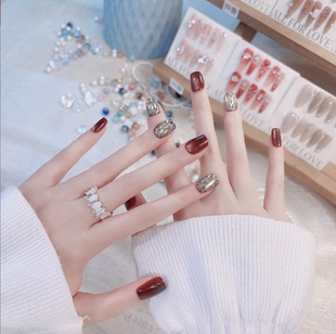 【星光女神】纯手工穿戴甲名媛风显白美甲贴片高级显气质2025新款