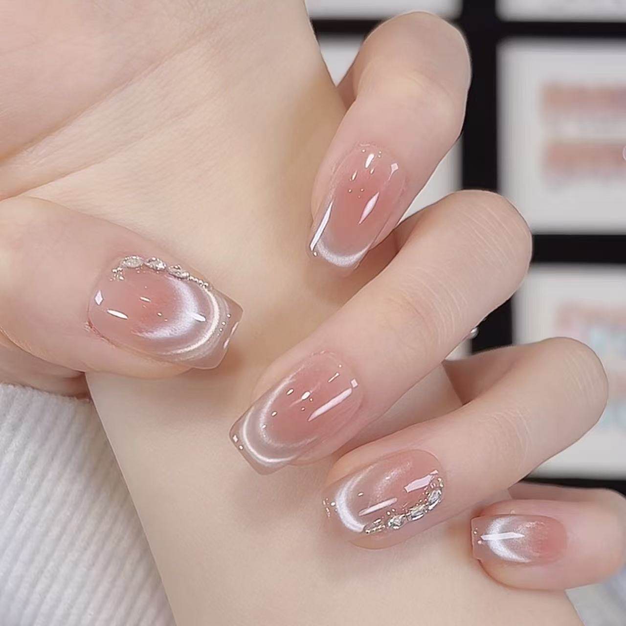 【法式猫眼】纯手工穿戴甲温柔款新设计纯欲ins风高级感,彩妆/香水/美妆工具,穿戴甲/甲片,淘宝优惠券,粉丝福利购,淘宝优惠卷