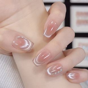 【法式猫眼】纯手工穿戴甲温柔款新设计纯欲ins风高级感