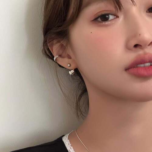 爱心后挂式耳钉2026新款爆款耳饰