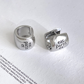 宽面耳环轻奢高级感小众耳圈2026年新款 耳钉女纯银针耳扣耳饰 爆款