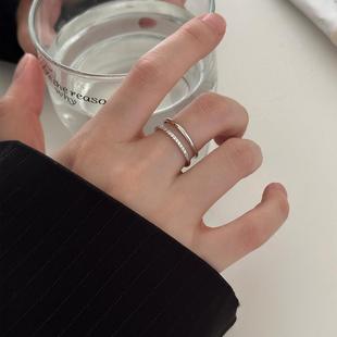 个性 925纯银戒指女小众设计冷淡风食指戒轻奢时尚 指环开口可调节