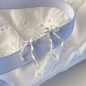 纯白丝带蝴蝶结耳钉女小众设计感高级耳环2026新款 爆款 银针耳饰夏