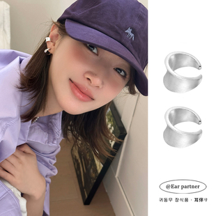 拉丝耳夹女无耳洞轻奢高级感耳环2026新款爆款耳骨夹男生耳钉耳饰