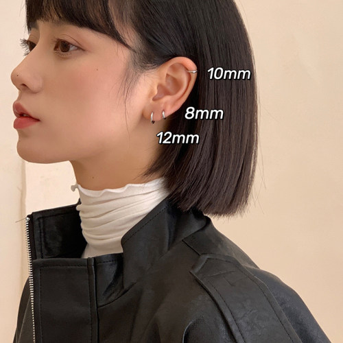 纯银针素圈耳环圈圈小耳圈耳骨环