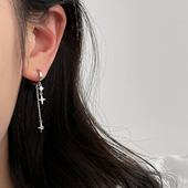 星星流苏耳环女小众设计感高级冷淡风耳坠纯银针耳钉轻奢气质耳饰
