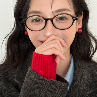 球球包耳垂耳钉女本命年红色耳环2025新款爆款高级感百搭气质耳饰