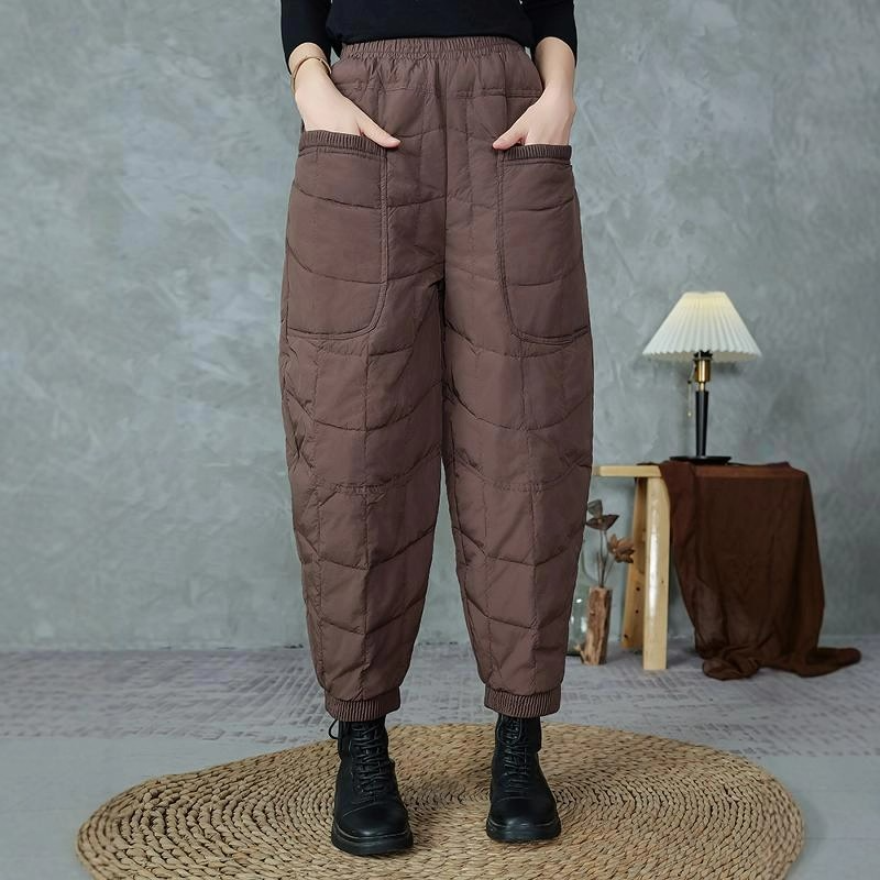 菱格棉裤防风加厚宽松休闲哈伦裤