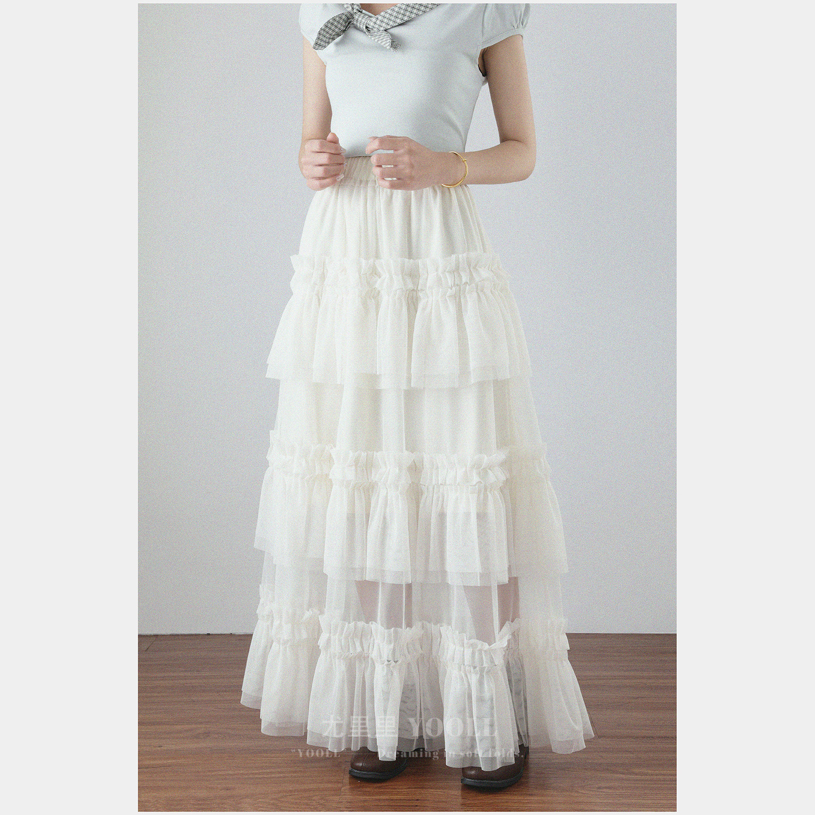 大码法式甜美薄纱蛋糕半身裙夏季新款胖MM高腰宽松荷叶边拼接长裙,女装/女士精品,大码半身裙,淘宝优惠券,粉丝福利购,淘宝优惠卷