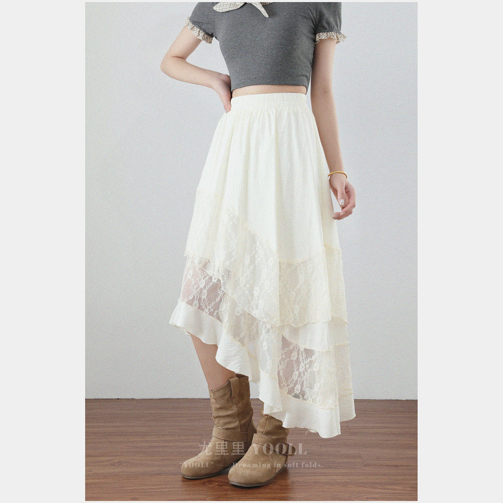 大码不规则法式蕾丝拼接半身裙春夏新款胖MM高腰显瘦网纱蓬蓬长裙,女装/女士精品,大码半身裙,淘宝优惠券,粉丝福利购,淘宝优惠卷