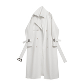 流行超长款 白色2025新款 风衣外套男女春秋新款 英伦风高级感大衣