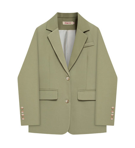 橄榄绿休闲小西装外套女