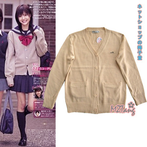 包邮！日本校服V领毛线开衫多色日系JK DK制服针织衫现货宽松毛衣